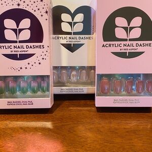 Acrylic Nail Dashes, 3 sets. Brand new in boxes.